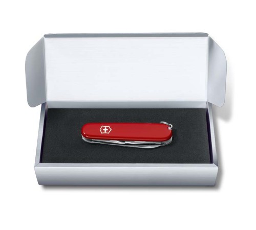 Подарочная коробка VICTORINOX для ножей 84-91 мм толщиной до 6 уровней, картонная, серебристая