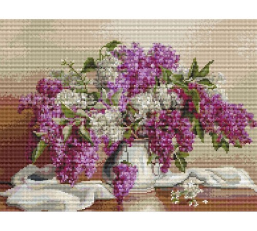 Картина мозаикой 40х50 БУЗИН. СИРЕНЬ (квадр. эл-ты) (30 цветов)
