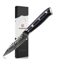 Нож из дамасской стали для овощей Keemake 3,5 Inch Paring Knife, синий
