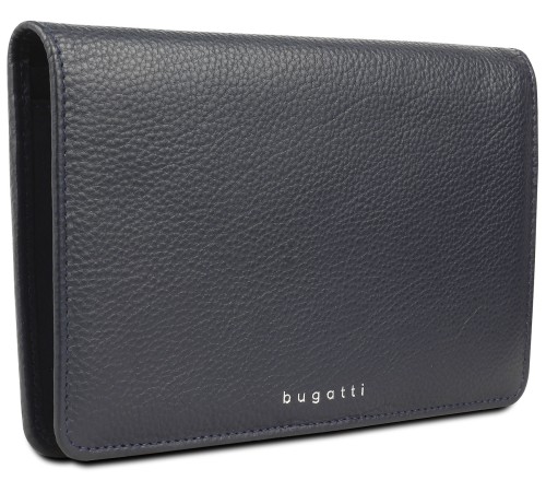 Кошелёк женский BUGATTI Lady Top, тёмно-синий, натуральная воловья кожа, 19,5х2х11,2 см