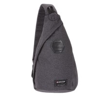 Рюкзак WENGER на одно плечо, серый, ткань Grey Heather/ полиэстер 600D PU, 25х15х45 см, 7 л