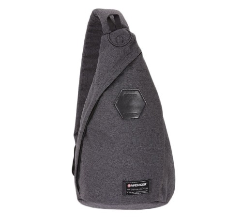 Рюкзак WENGER на одно плечо, серый, ткань Grey Heather/ полиэстер 600D PU, 25х15х45 см, 7 л