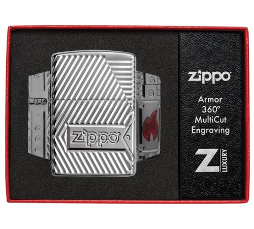 Зажигалка ZIPPO Armor® с покрытием High Polish Chrome, латунь/сталь, серебристая, 38x13x57 мм