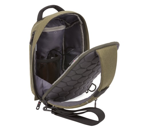 Рюкзак-антивор SWISSGEAR, хаки, Heather 600D, 21 x 12,5 x 34 см, 8,5 л
