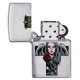Зажигалка ZIPPO Cross, Queen & Skull с покрытием Brushed Chrome, серебристая, 38x13x57 мм