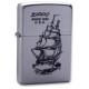 Зажигалка ZIPPO Boat-Zippo, с покрытием Satin Chrome™, латунь/сталь, серебристая, 38x13x57 мм