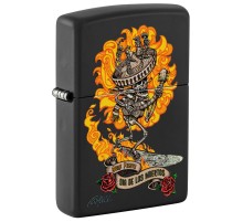 Зажигалка ZIPPO Rick Rietveld с покрытием Black Matte, латунь/сталь, черная, матовая, 38x13x57 мм