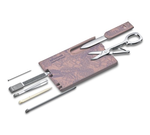 Швейцарская карточка VICTORINOX SwissCard Classic Spring Spirit, 10 функций, розово-сиреневая