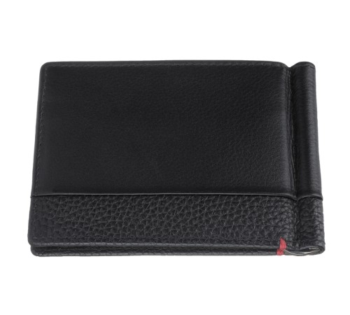 Зажим для денег ZIPPO с защитой от сканирования RFID, чёрный, натуральная кожа, 11x1x8,2 см