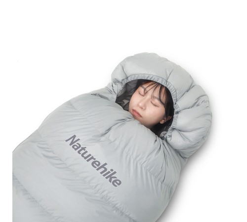 Ультралёгкий спальный мешок Naturehike RM40 Series Утиный пух Grey Size M, 6927595707159