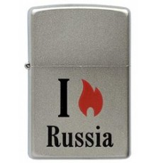 Зажигалка ZIPPO Flame Russia, с покрытием Satin Chrome™, латунь/сталь, серебристая, 38x13x57 мм