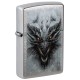 Зажигалка ZIPPO Dragon Design с покрытием Linen Weave, латунь/сталь, серебристая, 38x13x57 мм
