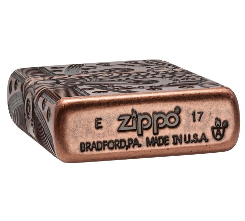 Зажигалка ZIPPO Armor™ с покрытием Antique Copper™, латунь/сталь, медная, матовая, 38x13x57 мм