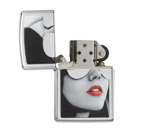 Зажигалка ZIPPO Gold Design с покрытием High Polish Chrome, латунь/сталь, серебристая, 38x13x57 мм