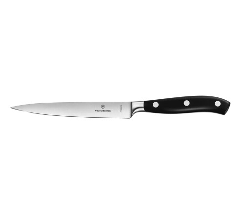Набор из 6 кованых кухонных приборов VICTORINOX: 5 ножей и ножницы, в антрацитовой подставке из бука