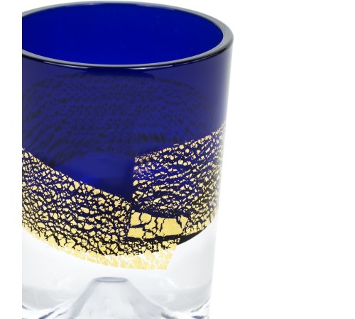 Рюмка TAJIMA GLASS Фудзи с позолотой 85 мл, лазурная