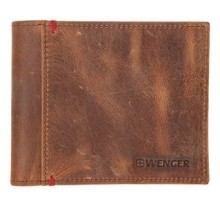 Портмоне WENGER, коричневый, коровья кожа, 11х9 см
