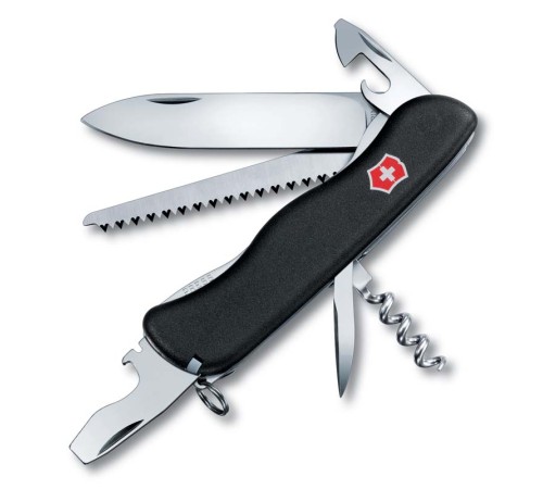 Нож перочинный VICTORINOX Forester, 111 мм, 12 функций, с фиксатором лезвия, чёрный