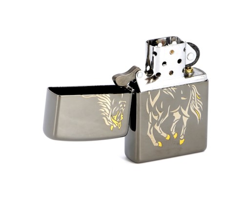 Зажигалка ZIPPO Classic с покрытием Black Ice ®, латунь/сталь, чёрная, глянцевая, 36x12x56 мм