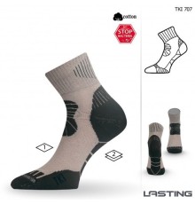 Носки Lasting TKI 707, cotton+polypropylene, бежевый/черный, размер S, TKI707S