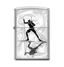 Зажигалка ZIPPO Биатлонист с покрытием Street Chrome™, латунь/сталь, серебристая, 38x13x57 мм