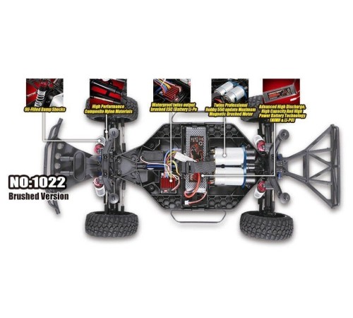 Радиоуправляемый шорт-корс Remo Hobby 9EMU TWINS MOTOR (красный) 4WD 2.4G 1/8 RTR