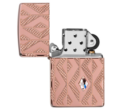 Зажигалка ZIPPO Armor® Geometric с покрытием Rose Gold, латунь/сталь, розовое золото, 38x13x57 мм
