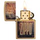 Зажигалка ZIPPO Rusty Plate с покрытием Brushed Brass, латунь/сталь, золотистая, 38x13x57 мм
