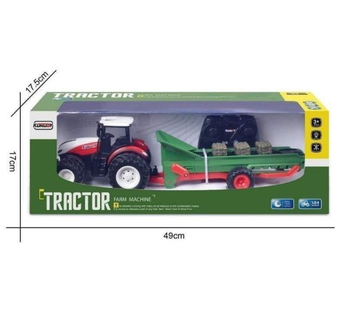 Р/У фермерский трактор Korody с прицепом транспортером, широкие колеса 1/24 2.4G 6CH RTR