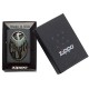 Зажигалка ZIPPO Metal Dragon Shield Design с покрытием Iron Stone™, латунь/сталь, серая, 38x13x57 мм
