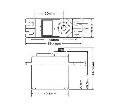 Сервомашинка цифровая JX Servo PDI-4806HB (48.5г/6.21/0.12/6V) стандартная