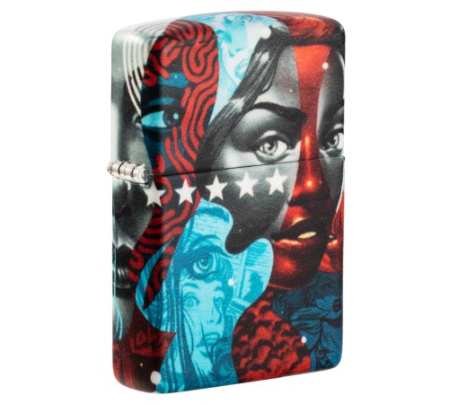 Зажигалка Zippo Tristan Eaton с покрытием White Matte, латунь/сталь, разноцветная, 38x13x57 мм