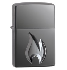 Зажигалка ZIPPO Armor™ с покрытием Black Ice®, латунь/сталь, чёрная, глянцевая, 38x13x57 мм