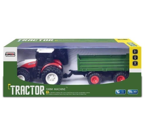 Р/У фермерский трактор Korody с прицепом, широкие колеса 1/24 2.4G 6CH RTR