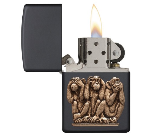 Зажигалка ZIPPO Classic с покрытием Black Matte, латунь/сталь, чёрная, матовая, 38x13x57 мм