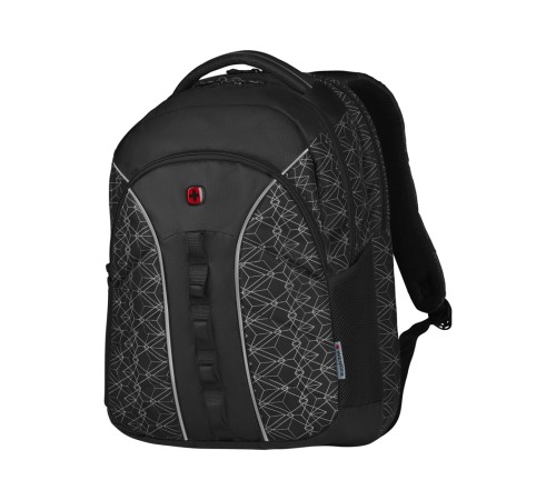 Рюкзак WENGER Sun 16'', черный со светоотражающим принтом, полиэстер, 35x27x47 см, 27 л