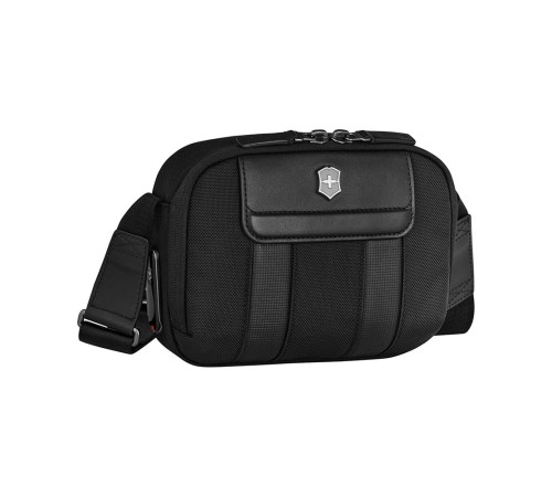 Сумка через плечо компактная VICTORINOX Architecture Urban2 Compact Crossbody Bag, черный, полиэстер/кожа, 22x6x16 см, 2 л