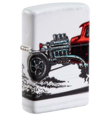 Зажигалка ZIPPO Hot Rod Design с покрытием 540 Matte, латунь/сталь, белая, матовая, 38x13x57 мм