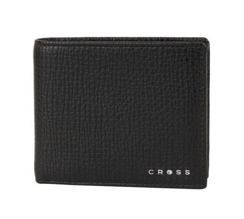 Кошелёк Cross RTC Black, кожа наппа, тисненая, чёрный, 11 х 9 х 1,5 см