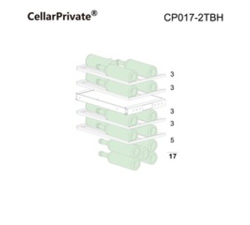 Винный шкаф двухзонный встраиваемый Cellar Private CP017-2TBH
