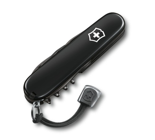 Нож перочинный VICTORINOX Spartan Onyx Black, 91 мм, 12 функций, чёрный, со шнурком в комплекте