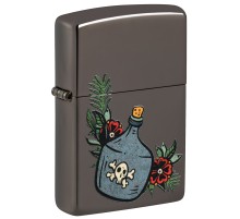 Зажигалка ZIPPO Moonshine Jug с покрытием Black Ice®, латунь/сталь, черная, 38x13x57 мм