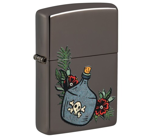 Зажигалка ZIPPO Moonshine Jug с покрытием Black Ice®, латунь/сталь, черная, 38x13x57 мм
