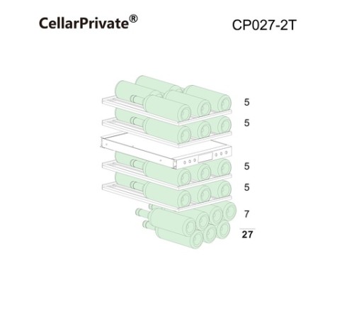 Винный шкаф Cellar Private двухзонный встраиваемый CP027-2T
