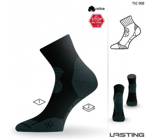 Носки Lasting TKI 908, cotton+polypropylene, черный, размер M , TKI908M