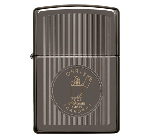 Зажигалка ZIPPO Founder's Day с покрытием Black Ice®, латунь/сталь, чёрная, глянцевая, 38x13x57 мм