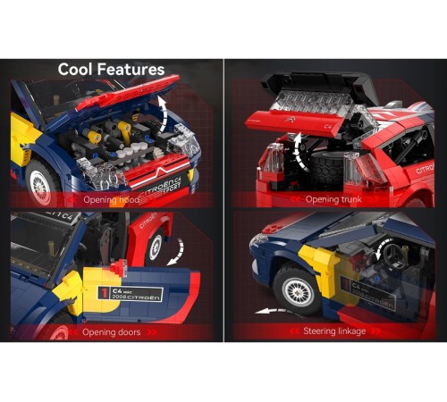 Конструктор CaDA раллийный автомобиль 2008 Citroen C4 WRC 1/12 (1569 деталей)