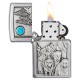 Зажигалка ZIPPO Wolf Design с покрытием Brushed Chrome, латунь/сталь, серебристая, 36x12x56 мм