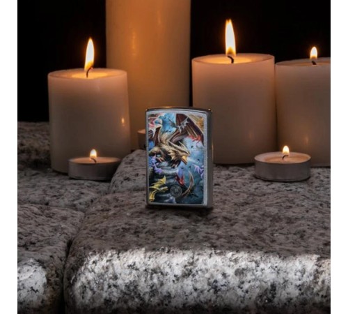 Зажигалка ZIPPO Anne Stokes с покрытием Street Chrome™, латунь/сталь, серебристая, 38x13x57 мм