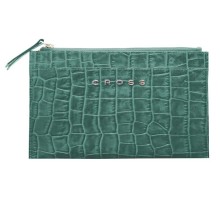 Клатч мини Cross Bebe Coco, кожа наппа фактурная, цвет зелёный/рыжий, 21 х 15 х 1 см